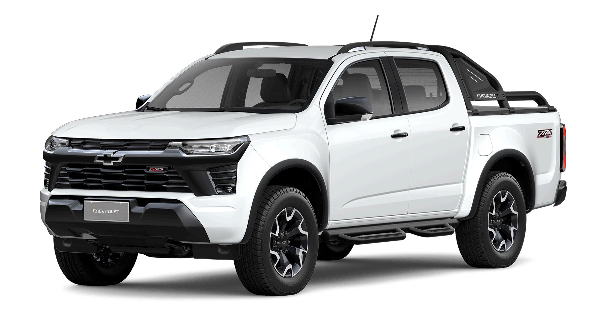 Chevrolet Colorado Z71 color Blanco Niebla destacando su diseño pickup